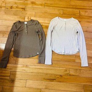 abercrombie kids Girls 13/14 Long Sleeve Tops Set in Brown and Grey